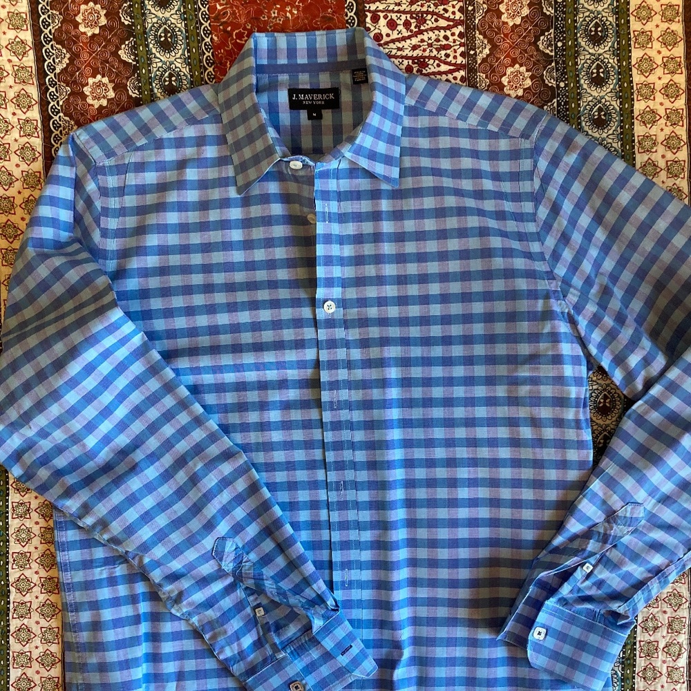 Gingham plaid dress shirt